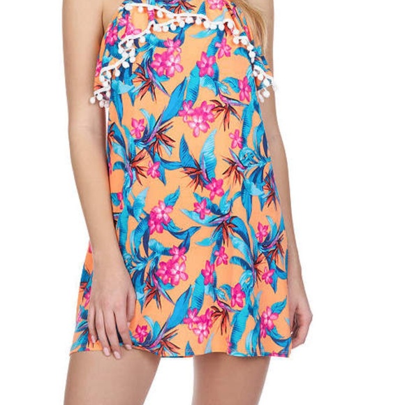 Arizona Floral Gauze Swimsuit Cover-Up Dress-Junio - Picture 3 of 3
